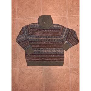 Vintage Eddie Bauer Sweater Womens Large Tall Turtleneck Alpaca Fair Isle 90s